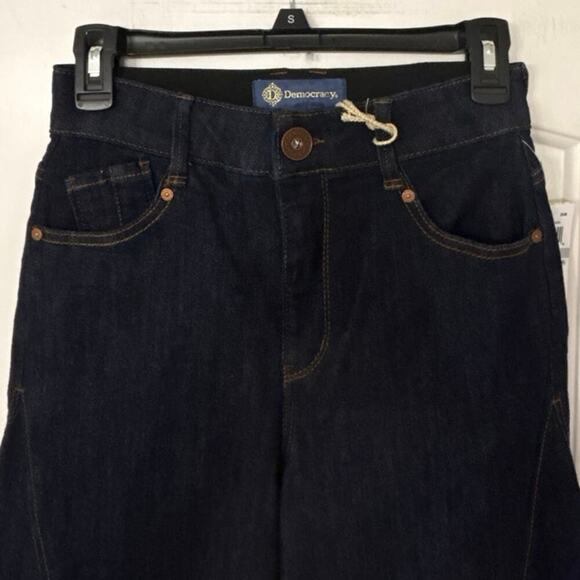 DEMOCRACY NWT Sky Rise Absolution Wide Leg Cargo Dark Indigo Wash Jeans Size 0 - Picture 7 of 14